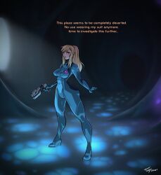 1girls 2021 ass big_ass big_butt blonde_hair bodysuit breasts corruption dated english_text female female_only hips light-skinned_female light_skin long_hair metroid pale-skinned_female pale_skin perky_breasts ponytail samus_aran signature skintight solo solo_female text thighs toby_art transformation wide_hips zero_suit_samus