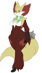 big_breasts delphox dewwydartz female furry maggie(dewwydartz) nintendo pokémon_(species) pokemon tagme