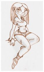 aged_up bandage breasts ed_edd_n_eddy female female_only kanker_sisters looking_at_viewer may_kanker millerbox(artist) sketch thick_thighs thin_waist