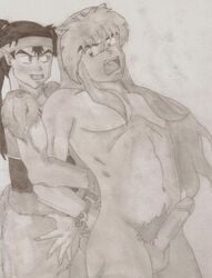 2boys animal_ears gay inuyasha inuyasha_(character) koga male male_only yaoi