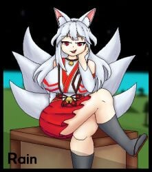 1girls balanced_craft_wars breasts character_name clothed female fox_ears fox_tail gijinka2 kimono kitsune rain_(balanced_craftwars) roblox roblox_game robloxian self_upload sitting_on_crate socks_and_sandals tagme thighs white_hair