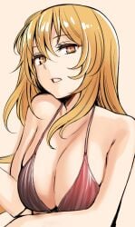 1girls blonde_female blonde_hair breasts dress female female_only large_breasts long_hair nogi_yasuhito shokuhou_misaki sparkling_eyes teenage_girl teenager to_aru_kagaku_no_mental_out to_aru_kagaku_no_railgun to_aru_majutsu_no_index yellow_eyes young younger_female