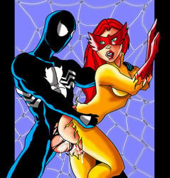 1girls angelica_jones cum female firestar_(marvel) human light-skinned_female male marvel mrfuzzynutz red_hair spider-man spider-man_(black_suit) spider-man_(series) spider-man_and_his_amazing_friends spider-venom straight straight_hair symbiote tagme venom_(marvel)