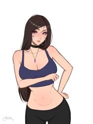 1girls female female_focus female_only kai'sa league_of_legends shio_aw sports_bra yoga_pants