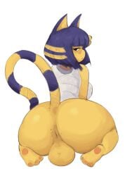 1futa animal_crossing ankha anthro anus ass ass_focus back back_view backsack balls big_ass big_ass_(futa) big_balls bottomless clothed clothing dickgirl feline feline_humanoid furry futa_sans_pussy futanari huge_ass kneeling looking_back nintendo partially_clothed power_bottom smooth_balls solo solo_futa vertical_anus yxxzoid