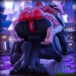 2boys 3d_(artwork) alien anal_sex big_ass big_balls big_butt big_penis carnage_(marvel) erection gay hi_res humanoid male male/male male_only marvel marvel_comics marvel_rivals muscular muscular_male nude penetration penis sex symbiote thekidxeno venom venom_(marvel) venom_(marvel_rivals)