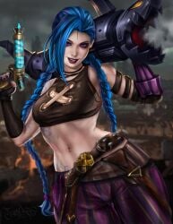 1girls female female_focus female_only fl1cs jinx_(league_of_legends) league_of_legends riot_games