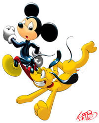 disney looqdrake male_only mickey_mouse penis pluto tagme testicles white_background