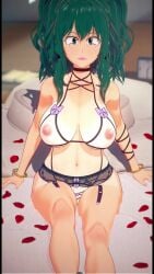 3d animated big_breasts eight69 female_deku high_heels lingerie lipstick my_hero_academia nipples rule_63 tagme teasing video