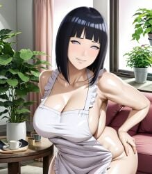 ai_generated apron_only armpit_crease armpits big_breasts blue_hair blush boruto:_naruto_next_generations byakugan clavicle cleavage hourglass_figure house housewife hyuuga_hinata looking_at_viewer mature_female mature_woman milf naruto naruto_shippuden nude_apron ready_to_fuck shiromi_ai short_hair slim_waist smiling_at_viewer solo_female suggestive_pose white_eyes wide_hips wife