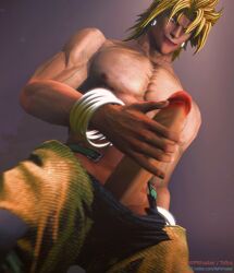 1boy 3d blonde_hair dio_brando erection jojo's_bizarre_adventure male male_only nsfwmaker penis solo stardust_crusaders vampire