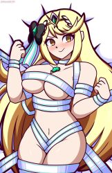 blonde_hair breasts female female_only monolith_tk mythra nintendo solo tagme xenoblade_(series) xenoblade_chronicles_2