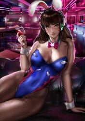 1girls bunny_ears bunny_suit bunnysuit d.va female female_focus female_only fl1cs leotard overwatch overwatch_2