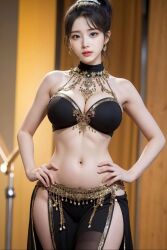 ai_generated asian asian_female belly_dancer belly_dancer_outfit dancer_outfit harem_girl harem_outfit loincloth realistic slave_bikini slave_outfit