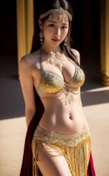 ai_generated asian asian_female belly_dancer belly_dancer_outfit dancer_outfit harem_girl harem_outfit realistic slave_bikini slave_outfit