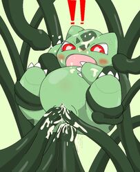 1girls anal artist_request blush bulbasaur claws color cum cum_in_ass cum_in_pussy cum_inside double_anal double_penetration female feral green_tentacles insertion nintendo nude open_mouth penetration pokémon_(species) pokemon pokemon_rgby pussy rape red_eyes restrained shiny_bulbasaur shiny_pokemon spread_legs suspension tentacle triple_vaginal type vaginal_penetration vulva