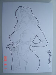 breasts daikon_(artist) disney female female_only human jessica_rabbit monochrome nipples pointy_chin pussy rough_sketch solo tagme who_framed_roger_rabbit