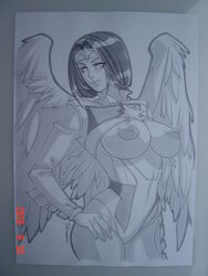 2010 breasts breasts_out daikon_(artist) dawnstar dc female legion_of_superheroes monochrome native_american tagme