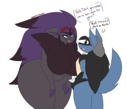 big_breasts breasts cleavage dart(dewwydartz) dewwydarts dewwydartz female furry huge_breasts lucario nea(dewwydartz) pokémon_(species) pokemon pokemon_(species) tagme thick_thighs wide_hips zoroark