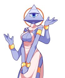 1_eye 4_arms abnormal blue_skin breasts cleavage curves curvy_figure exposed_breasts floating_head half_naked hidden_nipples multi_arm multi_limb no_ass object_head round_breasts small_hips wide_hips