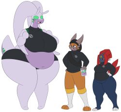 big_breasts cinderace dd_(dewwydartz) dewwydartz eliza_(dewwydartz) female goodra olivia_(dewwydartz) pokémon_(species) pokemon pokemon_(species) tagme