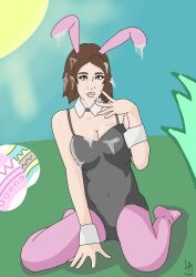 brown_hair bunny bunny_costume bunny_ear bunny_ears bunny_girl bunnygirl bunnysuit cum cum_drip cum_dripping cum_dripping_down_chin cum_dripping_from_penis cum_in_mouth cum_on_body cum_on_breasts cum_on_face cumshot dmsketch94 easter easter_egg easter_eggs facial grass green_eyes holidays tentacle_hair tentacle_monster tentacle_sex