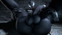 3d ass big_balls dick inviting inviting_to_sex long_tongue looking_at_viewer marvel marvel_comics presenting_ass rayhuma repost she-venom smooth_skin solo spread_legs symbiote venom venom_(marvel)