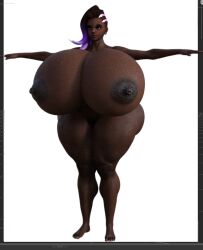 1girls 3d female huge_breasts hyper_breasts latina overwatch sombra t_pose violazierau