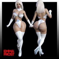 3d blonde_hair breasts curvaceous curvy curvy_female curvy_figure dat_ass daz_studio emma_frost high_heels hourglass_figure huge_breasts marvel marvel_comics new_x-men platinum_blonde_hair seekerzstore thighhighs white_queen wide_hips x-men