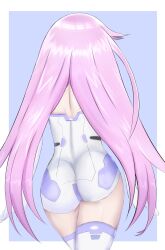 1girls ass big_ass bubble_butt dat_ass female female_only from_behind fully_clothed gloves highres leotard long_hair nepgear neptunia_(series) pink_hair purple_sister shiny shiny_clothes shiny_hair shiny_skin solo stiris_rangetsu thick_thighs thighhighs thighs tight_clothing very_long_hair