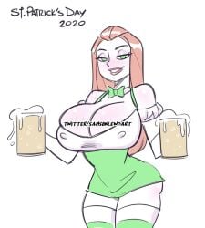 1girls big_ass big_breasts big_butt big_hips big_nipples big_thighs cleavage female female_focus female_only gigantic_breasts hourglass_figure huge_ass huge_breasts huge_butt huge_hips huge_thighs large_ass large_breasts large_butt saint_patricks_day sam_(totally_spies) samson_00 st._patrick's_day totally_spies wide_hips