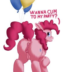 alpha_channel anatomically_correct anatomically_correct_genitalia anatomically_correct_pussy animal_genitalia animal_pussy anus ass balloon callichrome crotchboobs cutie_mark earth_pony equid equine equine_pussy female feral friendship_is_magic genitals hasbro hi_res horse inflatable inviting looking_at_viewer looking_back looking_back_at_viewer mammal my_little_pony pinkie_pie_(mlp) pony presenting presenting_hindquarters presenting_pussy puffy_anus pussy raised_tail solo