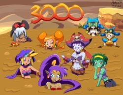 8girls ass breasts female female_only goggles green-tinted_eyewear hefess holly_lingerbean mud quicksand risky_boots rottytops secretly_loves_it shantae shantae:_half-genie_hero shantae_(character) sinking sky_(shantae) smooth_skin squidsmith tagme tinted_eyewear twitch_(shantae) vinegar_(shantae) voice_actor_connection