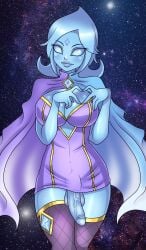 1futa artist_request balls big_penis blue_skin bottomless breasts cape cleavage cleavage_cutout clothed clothes clothing fi flaccid futa_only futanari humanoid humanoid_penis mostly_clothed nintendo penis skyward_sword solo source_request standing the_legend_of_zelda thighhighs