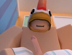 1boy 3d bathroom bed_room chair chicken chicken_hat chicken_head gay huge_cock male male_only pajamas pov pov_crotch roblox robloxian self_upload shirtless slightly_chubby smile solo toilet video_games