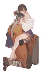 2boys age_difference androgynous ass_grab black_hair blush bob_cut closed_eyes dark_hair embrace femboy fromsoftware gay girly groping hakama hand_under_clothes hug hugging japanese_clothes kimono kneeling kuro_the_divine_heir male male_only off_shoulder ponytail sekiro sekiro:_shadows_die_twice sitting two_tone_hair vetania wholesome yaoi