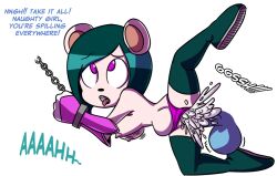 ahe_gao anthro bondage chained colormute cum cum_in_pussy cum_inside dragon earth_dragon english_text female female_penetrated freedom_planet male male_penetrating neera_li open_mouth panda royal_magister_(freedom_planet) spread_legs text tongue tongue_out vaginal_penetration video_games