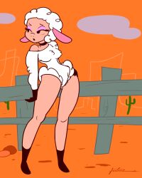 anthro breasts female female_focus female_only furboz furry leggy_lamb sheep sheep_girl sheep_wrecked thick_thighs