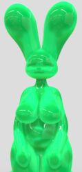 breasts cleavage creature curvy_body curvy_female curvy_figure drippy exposed female_only goop green_skin huge_breasts naked nude rabbit realistic round_breasts slime slime_girl slimey wet_body wet_skin