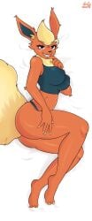 big_breasts dirtyduckart eeveelution female flareon pokémon_(species) pokemon tagme