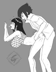 1boy 1girls against_wall arched_back areolae ass ass_grab bent_over big_breasts black_hair blush bottomless busty clothed clothed_sex clothing erect_nipples female fishnet fishnet_shirt fishnets from_behind from_behind_position gerardosteel hip_grab hyuuga_hinata jacket large_areolae large_breasts legs long_hair male male/female male_penetrating moan moaning naruto naruto_(series) naruto_shippuden nipples open_mouth orgasm orgasm_face partially_clothed penetration pink_nipples sasuke_uchiha sex shounen_jump side_view smile smiling standing standing_doggy_style standing_sex straight sweat sweatdrop sweating thrusting thrusting_into_ass vaginal_penetration vaginal_sex