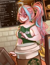 big_breasts breasts cafe emikukis iced_latte_with_breast_milk latte owozu red_hair sumisa twitch twitter virtual_youtuber white_body white_skin youtube youtube_hispanic youtuber youtuber_girl