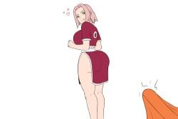 1boy 1girls ass big_ass biggies00 boner bottom_heavy close_up erection erection_under_clothes favorite female_focus from_behind green_eyes heart huge_ass long_hair looking_at_partner looking_at_penis looking_back male/female naruto naruto_(classic) naruto_(series) naughty_face penis pink_hair sakura_haruno sakura_haruno(genin) seductive_look seductive_pose seductive_smile smile spoken_heart standing straight surprised unseen_male_face uzumaki_naruto