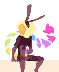 abs anthro character_request creatures_of_sonaria easter fur furry humanoid jacking_off male male_only masturbation rabbit roblox roblox_game saulgreatman segmented_tail source_request tagme