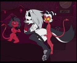 1boy 2d 2girls anal anal_penetration anal_sex angry angry_sex animated anthro anthro_only anus ass bed breasts canid canid_demon canine casual casual_sex caught caught_in_the_act clothing cuckquean cum cum_in_ass cum_inside cum_on_ass cum_on_breasts cum_on_thighs cumshot demon demon_horns disinterested disinterested_sex distracted distracted_sex ejaculation emotionless emotionless_sex erect_clitoris exaggerated_eyelashes expressionless expressionless_sex female female_penetrated fluids free_use fur furry helluva_boss imp larger_female larger_penetrated long_hair longer_than_30_seconds longer_than_one_minute loona_(helluva_boss) male male/female male_penetrating male_penetrating_female millie_(helluva_boss) moxxie_(helluva_boss) multicolored_fur nipples nude penis public pussy pussy_grip red-skinned_female red-skinned_male red_sclera sex sfan size_difference small_dom_big_sub small_penis small_penis_adoration smaller_male sound stealth_sex stockings straight surprised tail trio unimpressed uninterested vagina vaginal_penetration video vivienne_medrano white_fur wolf