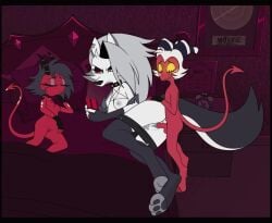 1boy 2d 2girls anal anal_penetration anal_sex angry angry_sex animated anthro anthro_only anus ass bed breasts canid canid_demon canine casual casual_sex caught caught_in_the_act clothing cuckquean cum cum_in_ass cum_inside cum_on_ass cum_on_breasts cum_on_thighs cumshot demon demon_horns disinterested disinterested_sex distracted distracted_sex ejaculation emotionless emotionless_sex erect_clitoris exaggerated_eyelashes expressionless expressionless_sex female female_penetrated fluids free_use fur furry helluva_boss imp larger_female larger_penetrated long_hair longer_than_30_seconds longer_than_one_minute loona_(helluva_boss) male male/female male_penetrating male_penetrating_female millie_(helluva_boss) moxxie_(helluva_boss) multicolored_fur nipples nude penis public pussy pussy_grip red-skinned_female red-skinned_male red_sclera red_skin red_skinned_female sex sfan size_difference small_dom_big_sub small_penis small_penis_adoration smaller_male sound stealth_sex stockings straight surprised tail trio unimpressed uninterested vagina vaginal_penetration video vivienne_medrano white_fur wolf