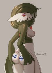 1girls adam_angel ass ass_cheeks ass_grab boobs breasts butt female female_only game_freak gardevoir grabbing_own_ass green_eyes looking_at_viewer medium_breasts monster_girl nipples pokémon_(species) pokemon pokemon_(species) red_eyes short_hair solo solo_female tits