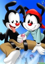 2boys animaniacs anthro anthro_only artist_name average_sized_penis bbmbbf belt_undone black_ears black_eyes brother_stroking_brother brothers cum cumshot erection gay gay_handjob gay_incest gay_sex gloves handjob holding_penis incest long_ears male male/male male_only masturbation open_mouth orgasm_face orgasm_from_handjob palcomix penis penis_out pleasure_face rear_deliveries red_nose reflection reflective_floor spread_legs stroking_cock tail teeth tongue tongue_out topless wakko_warner warner_brothers yakko_warner yaoi