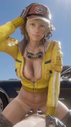 1boy 1girls 2022 3d 9:16 animated blonde_female blonde_hair bottomless bottomless_female breasts cindy_aurum cowgirl_position female female_penetrated final_fantasy final_fantasy_xv green_eyes hat hi_res jacket large_breasts large_penis lazyprocrastinator male male_penetrating male_pov no_sound outdoors penis pov riding short_hair shorter_than_30_seconds square_enix tagme tanline tanlines uncensored vertical_video video