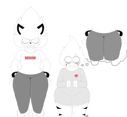 alien anthro anthro_on_anthro best_friends blush bottom_heavy clothed dafimos_fang femboy fully_clothed gay leggings lwd_cartoonz neil_lash nervous short_sleeves shortstack sketch spiked_bracelet spiky_hair sweater teasing thick_thighs tight_clothing tshirt turtleneck turtleneck_sweater wide_hips